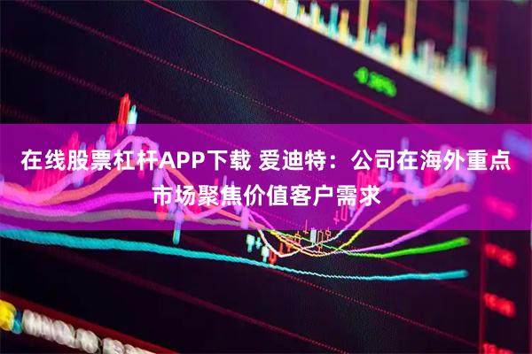 在线股票杠杆APP下载 爱迪特：公司在海外重点市场聚焦价值客户需求