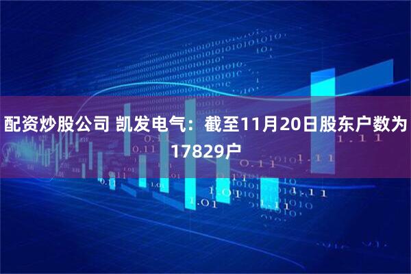 配资炒股公司 凯发电气：截至11月20日股东户数为17829户