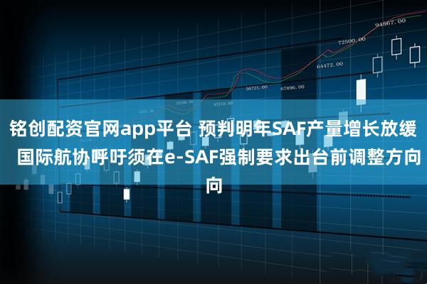 铭创配资官网app平台 预判明年SAF产量增长放缓  国际航协呼吁须在e-SAF强制要求出台前调整方向