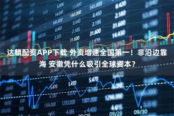 达麟配资APP下载 外资增速全国第一！非沿边靠海 安徽凭什么吸引全球资本？